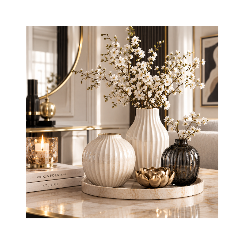 Decorative Vase with Artificial Flowers | VanillaMoon Home