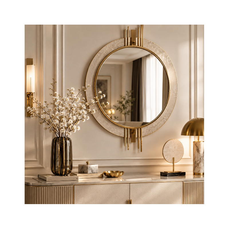 Elegant Round Wall Mirror | VanillaMoon Home